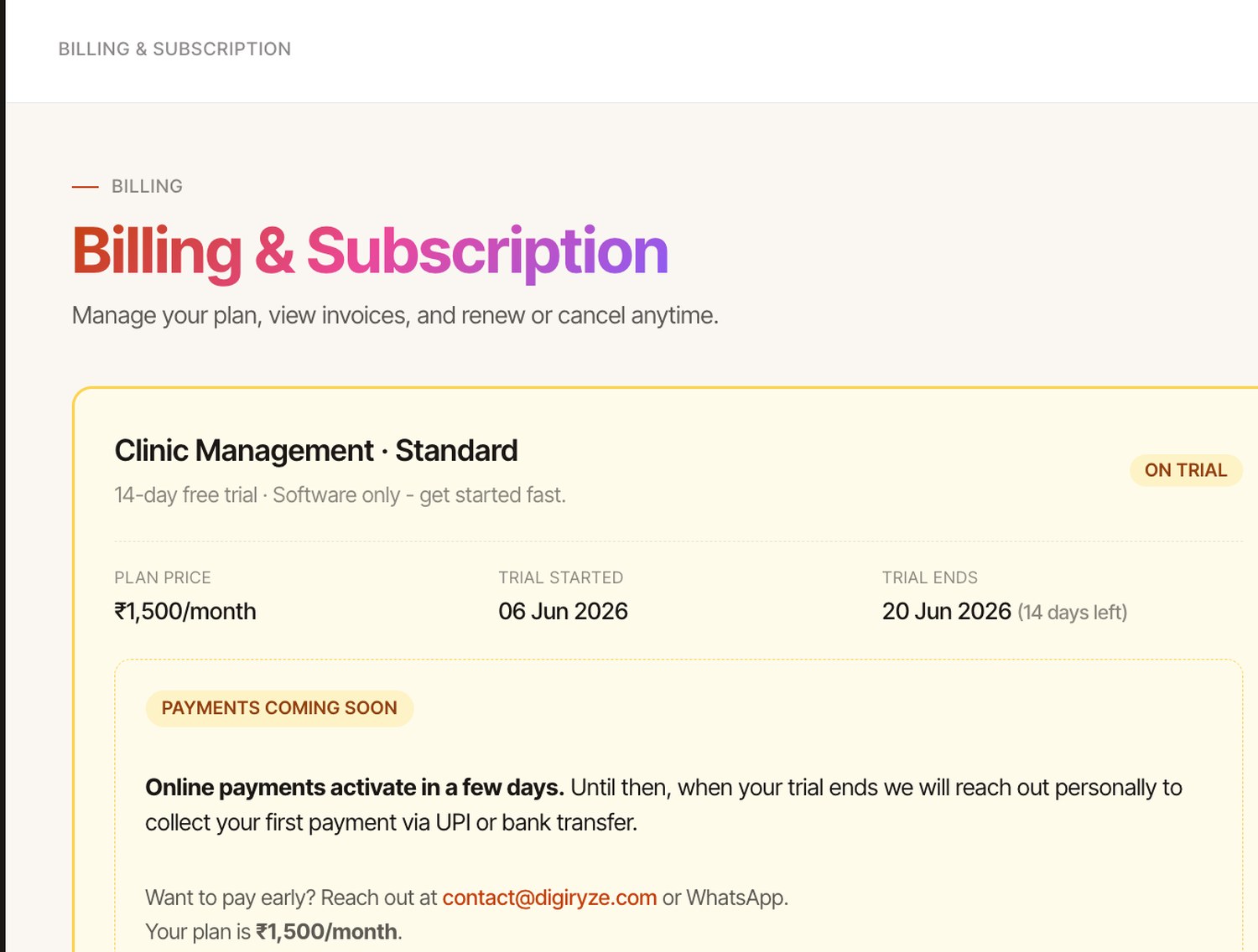 Super-admin showing platform plans with tenant counts